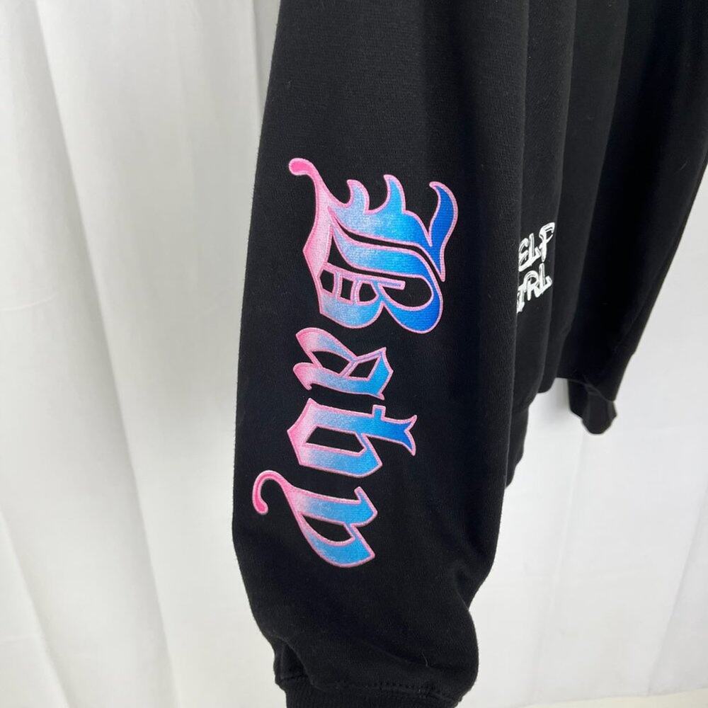 B. Simone Size L Baby Girl Pullover Crew Neck Sweatshirt Black - Picture 4 of 8